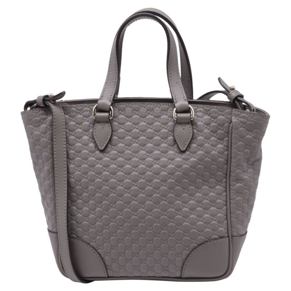 Gucci Small Bree Micro Guccissima Top Handle Tote Bag in Grey Leather